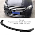 Miniatyrbillede 5 af 5: Frontkofanger Læbe Sæt Blank Sort 3 Dele Kofanger Spoiler Luft Hage Krops Splitter Sæt Erstatning for Benz EClass W213 AMG Line