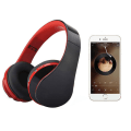 Pikkukuva 3 / 4: Langattomat Bluetooth-kuulokkeet, sankakuulokkeet mikrofonilla, kokoontaitettavat ja kevyet, MP3-tila ja FM-radio matkapuhelimille, kannettaville tietokoneille ja televisioille Black red