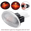 Miniatyrbillede 4 af 5: Til 206 407 607 Blinklys Sidemarkeringslys Repeater Lampe Indikator 632574