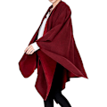 Miniatyrbilde 2 av 5: Sjal Reversibel Ensfarget Åpen Front Cardigan Wrap For Kvinner red