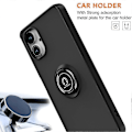 Miniatyrbilde 3 av 5: For Samsung Galaxy A06 Deksel Ringholder Støtte TPU+Akryl Telefondeksel - Svart Black Galaxy A06