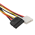 Pikkukuva 5 / 5: 15-nastainen SATA uros - 4-nastainen IDE Molex naaras + 15-nastainen SATA naaras virtajohto