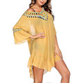 Miniatyrbillede 5 af 5: Badedragt Cover Up Dame Badedragt Kjole Plus Size Sexet Bikini Strand Tunika Top Sommer A c yellow M