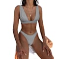 Miniatyrbillede 1 af 3: Mimigo Dame Lavtaljet Bikini Badedragt Push Up Halter Todelt Badedragt COLOR 8 M