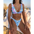 Pikkukuva 2 / 3: Mimigo Naisten Matala Vyötäröinen Bikini Uimapuku Push Up Halter Kaksiosainen Uima-asu COLOR 4 M