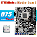 Miniatyrbillede 2 af 5: B75 Eth Mining Bundkort 12 Pcie Til Usb Med I3 2100 Cpu Lga1155 Msata Support 2xddr3 B75 Usb Btc