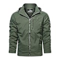 Miniatyrbillede 2 af 5: Herre Udendørs Vindtæt Jakke Windbreaker Frakke Vandring Fiskeri Taktisk Plus Størrelse Army green 4XL