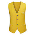 Miniatyrbild 4 av 5: Kostym för män, Business Casual, 3-delad kostymkavaj, byxor, väst, 9 färger Yellow M