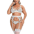 Miniatyrbild 3 av 5: Damunderkläder Axelbandslös Frontspänne Lyft-BH, Trådlös Halkfri Osynlig Push Up Bandeau White 2XL