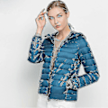 Miniatyrbillede 4 af 5: Dame Ultralet Dunjakke Hvide Andedun Hættejakker Langærmet Varm Slim Frakke Parka -bp Bright blue xl