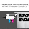 Pikkukuva 5 / 5: Kaksiporttinen USB Type-C 3 USB2.0 -porttia RJ45 Lan -verkkokortti Ethernet-sovitin Hub