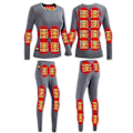 Pikkukuva 1 / 5: Talvinen lämmitetty lämpötakki 28 aluetta, retkeilypaidat, hiihtoasut, lämmitysvaatteet, lämmitetyt alusvaatteet Women Grey Set XXXL