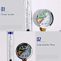 Miniatyrbild 2 av 5: Syretrycksregulator Inhalator Mätare Tryckreduceringsventil G5/8 Tum Flödesmätare Absorber Buo