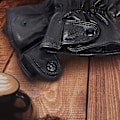 Miniatyrbild 5 av 5: Svarta vinterhandskar i äkta läder för män, pekskärm, bilkörning, dress, utomhus