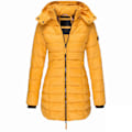 Miniatyrbillede 1 af 3: Dame Varm Hætte Dunjakke Casual Slim Frakke Puffer Jakke Dame Quiltet Letvægts Puffer Jakke - khaki Yellow L