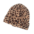 Miniatyrbilde 2 av 2: Kamel Leopard Dame Ull Strikket Lue Dame Varm Strikket Mote Beanie for Høst Vinter