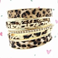 Miniatyrbillede 3 af 3: 1 Sæt Mode Leopardmønster Armring Multilayer Unikt Armbånd Delikate Charmerende Håndledssmykker til Kvinder Damer