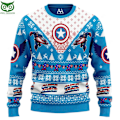 Miniatyrbilde 1 av 5: God Jul Stygg Genser Captain America Genser 3D-trykk Mønster Klær Topp 2024 Ny Høst Vinter Menn Kvinner Pullover style 1 4XL