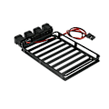 Miniatyrbilde 2 av 5: Metall Takstativ Bagasjebrett Med Led Lys Spotlight For Axial Scx24 1/24 Rc Crawler Bil U