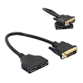 Miniatyrbillede 3 af 5: Dobbelt HDMI-kompatibel Hun til DVI 24+1 Han Adapter Kabel Bi-direktionel Konverter Ledning