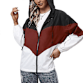 Miniatyrbillede 2 af 5: Dame Colorblock Windbreaker Vandtæt Jakke Letvægts Frakke Red XL