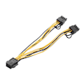 Miniatyrbillede 5 af 5: 10 stk. 6-pin til dobbelt PCIe 8-pin (6+2) billedkort PCI Express strømadapter GPU VGA Y-splitter forlænger