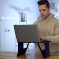 Miniatyrbillede 4 af 5: Computerbeslag Foldbart Justerbart Plastik Bærbart Laptop Stativ til Sofa