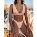 Pikkukuva 2 / 3: Mimigo Naisten Matala Vyötäröinen Bikini Uimapuku Push Up Halter Kaksiosainen Uima-asu COLOR 9 M