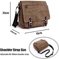 Miniatyrbild 3 av 5: Axelväska för män, Canvasväska, Crossbody-väska, 16 tum (kaffe)