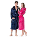 Miniatyrbilde 2 av 5: Numb Badekåper for Kvinner, Resort Hotell Hjemme Spa Terry Kåpe Fleece Kåpe Plysj Lang Hette Badekåpe rose red 2XL