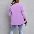 Miniatyrbilde 3 av 3: Dame Business Jakker Åpen Front Blazer Damer Casual Langermet Arbeidsklær Purple XXL
