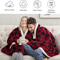 Miniatyrbilde 2 av 5: Oversized hettegensere dame vinter hettegensere fleece gigantisk TV-teppe med ermer genser oversized dame hettegenser sweatshirts style 3