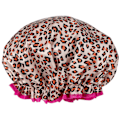 Miniatyrbillede 2 af 3: Genanvendelig brusehætte badehætte voksenhårhætte elastisk leopardprint brusehætte badehætte brusehat