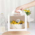 Miniatyrbillede 2 af 4: 4 stk. Fødselsdagskageæsker Dekorative kageæsker Dessertemballageæsker (Hvid)