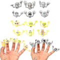 Miniatyrbillede 1 af 4: 6 stk. Halloween Fingerhandsker Spøgelseshoved Zombie Heks Fingerhandsker Drille Legetøj Grey