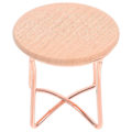 Miniatyrbillede 1 af 3: Te-bord i træ og metal til dukkehus, sidebord, mini-husmøbler