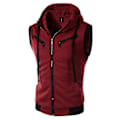 Miniatyrbilde 1 av 2: Herre Hette Full Glidelås Vest Tanktopper T-skjorte Sport Sommer Red XL