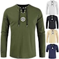 Pikkukuva 1 / 5: Slim Fit Pellavapaita Miesten Keskiaikainen Tunika Merirosvoasu green 2XL