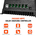 Miniatyrbillede 3 af 4: Solar Oplader Controller Solar Batteri Intelligent Regulator 12V/24/V36V/48V Solar Power Controller 100A