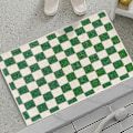 Miniatyrbillede 2 af 5: Skakternet Badeværelsesmåtte Tyk Skridsikker Bademåtte Absorberende Entré Dørmåtte til Soveværelse Tæppe Boligindretning Gulvmåtter Yellow Bath Mat 50X80CM