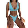 Pikkukuva 1 / 3: Mimigo Naisten Matala Vyötäröinen Bikini Uimapuku Push Up Halter Kaksiosainen Uima-asu COLOR 11 M