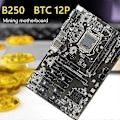 Miniatyrbild 5 av 5: B250b Btc Mining Moderkort Med Kylpasta+switchkabel+sata-kabel 12 Pci-e-platser Lga1151 Ddr