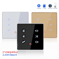 Miniatyrbilde 3 av 5: 2x Bluetooth Forsterker I Vegg Usb Sd Kort Musikkpanel Bakgrunnslydsystem Stereo Hotell Restaur