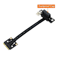 Pikkukuva 4 / 5: Mini Pcie - Pci-e 1x 270 asteen sovitinkaapeli 20cm Pcie3.0 jatkokaapeli 4-nastaisella - Sata-kaapelilla