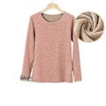 Miniatyrbilde 1 av 5: Dame T-skjorter Sømløst Termisk Undertøysett Høst Vinter Langermet Varme Bunn Waist_l_black pink XXL