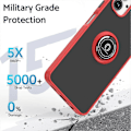 Miniatyrbilde 2 av 5: For Samsung Galaxy A06 Deksel Ringholder Støtte TPU+Akryl Telefondeksel - Svart Red Galaxy A06