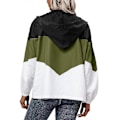 Miniatyrbillede 4 af 5: Dame Colorblock Windbreaker Vandtæt Jakke Letvægts Frakke Green XL