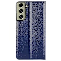 Miniatyrbilde 4 av 5: For Samsung S21 Fe Fjerde Generasjon Stativ Lærveske Azure Style B Samsung Galaxy S21 FE