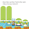 Miniatyrbild 1 av 3: Blå Himmels Vita Moln Tema Festtillbehör Tecknad Toy Story Engångsservis Mugg För Barn Pojkar Födelsedagsfest Dekorationer 66pcs set