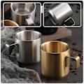 Miniatyrbilde 2 av 4: Metall Frokostblanding Kopp Metall Kopp Metall Havregrøt Kopp Håndtak Frokostkopp Melkebeholder